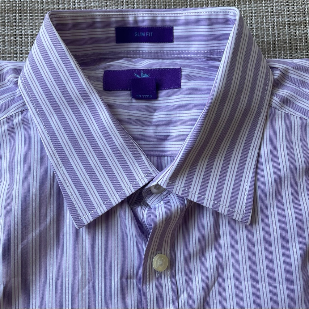 Egara Purple Striped Dress Shirt - Picture 2 of 2